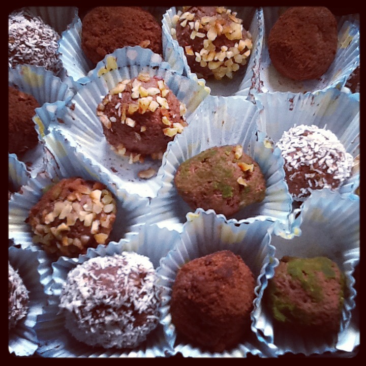 tartufi di cioccolato e tè verde matcha