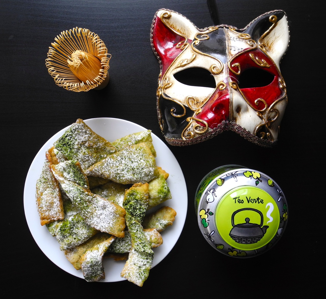 La ricetta delle chiacchiere di Carnevale al tè verde