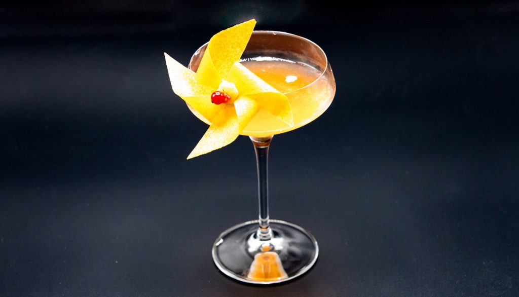 Il cocktail di Valerio Vitiello kombucha a base di tè verde all'osmanto